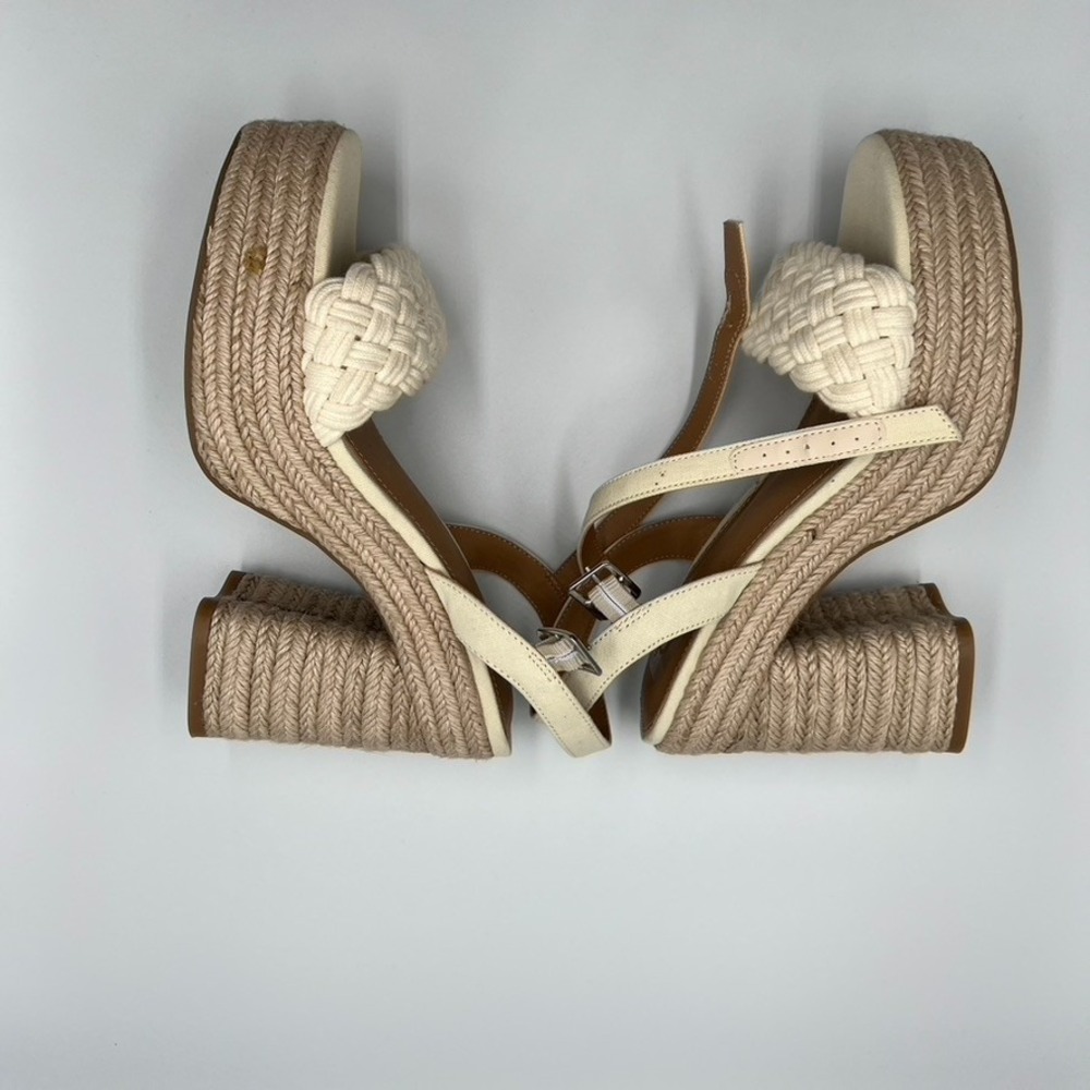 Dolce Vita Women's Walley Sandal Sz 7.5 Off‎ White Espadrille Block Heel - Picture 4 of 8